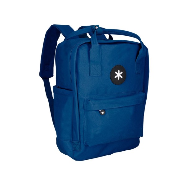 Cartera antartik mochila 2 asas y bolsillos exteriores azul 300x115x390 mm