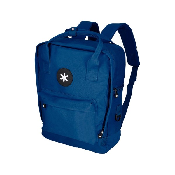 Cartera antartik mochila 2 asas y bolsillos exteriores azul 300x115x390 mm