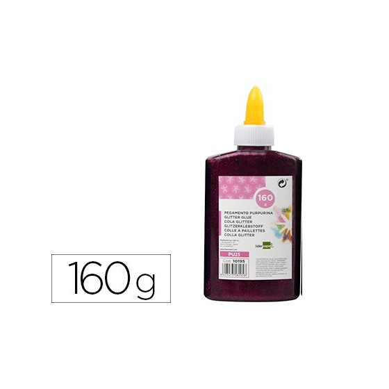 Purpurina pegamento liderpapel fantasia violeta metalizado bote de 160 gr