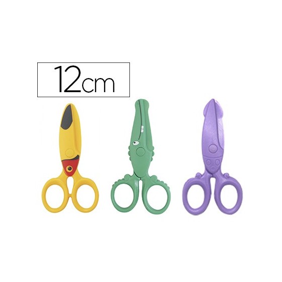 Tijera escolar liderpapel 12cm especial para infantil corta papel y carton unidad