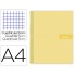 Cuaderno espiral liderpapel a4 micro crafty tapa forrada 120h 90gr cuadro 5mm 5 bandas 4 taladros color amarillo