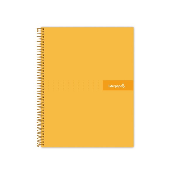 Cuaderno espiral liderpapel a4 micro crafty tapa forrada 120h 90 gr cuadro 5 mm 5 bandas 4 colores color naranja
