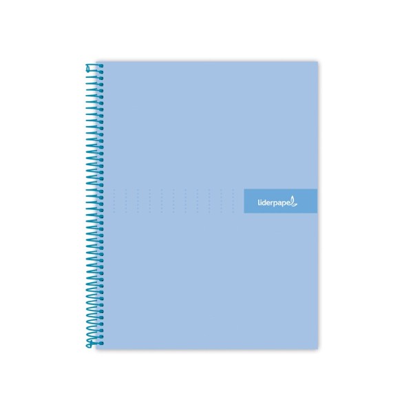 Cuaderno espiral liderpapel a4 micro crafty tapa forrada 120h 90 gr cuadro 5 mm 5 bandas 4 colores celeste