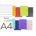 Cuaderno espiral liderpapel a4 crafty tapa forrada 80h 90 gr pauta estrecha 2,5mm con margen colores surtidos