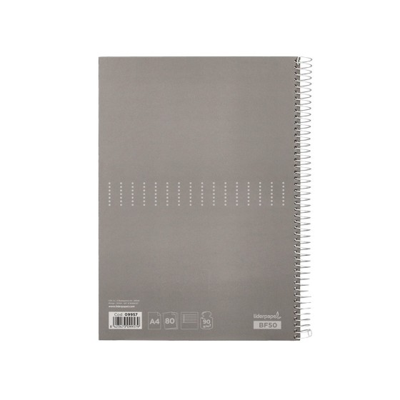 Cuaderno espiral liderpapel a4 crafty tapa forrada 80h 90 gr rayado horizontal con margen colores surtidos