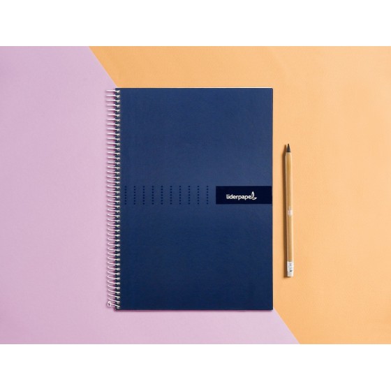 Cuaderno espiral liderpapel a4 crafty tapa forrada 80h 90 gr rayado horizontal con margen colores surtidos