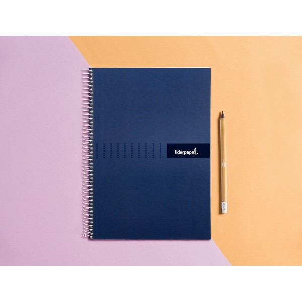 Cuaderno espiral liderpapel a4 crafty tapa forrada 80h 90 gr rayado horizontal con margen colores surtidos