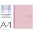 Cuaderno espiral liderpapel a4 crafty tapa forrada 80h 90 gr cuadro 4mm con margen color rosa