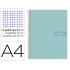 Cuaderno espiral liderpapel a4 crafty tapa forrada 80h 90 gr cuadro 4mm con margen color turquesa