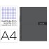 Cuaderno espiral liderpapel a4 crafty tapa forrada 80h 90 gr cuadro 4mm con margen color negro