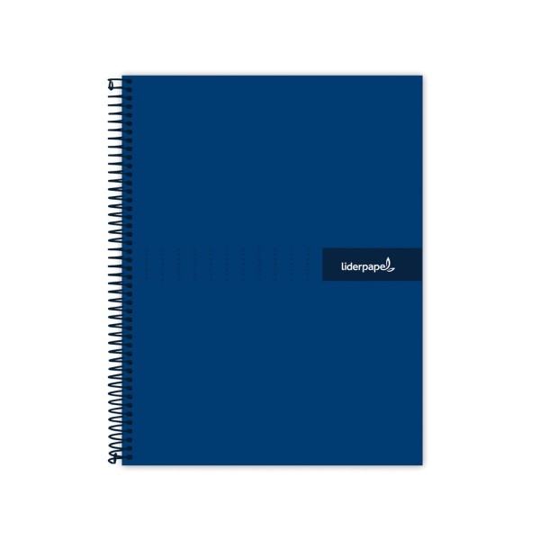 Cuaderno espiral liderpapel a4 crafty tapa forrada 80h 90 gr cuadro 4mm con margen color azul marino