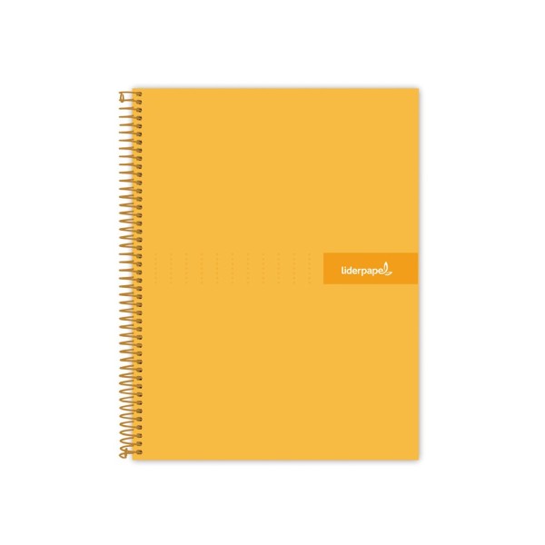 Cuaderno espiral liderpapel a4 crafty tapa forrada 80h 90 gr cuadro 4mm con margen color naranja