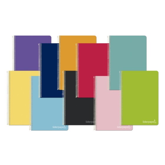 Cuaderno espiral liderpapel a4 micro witty tapa dura 140h 75gr horizontal 8mm 5 bandas 4 taladros colores surtidos