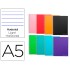 Cuaderno espiral liderpapel a5 micro jolly tapa forrada 140h 75 gr horizontal 5 bandas6 taladros colores surtidos