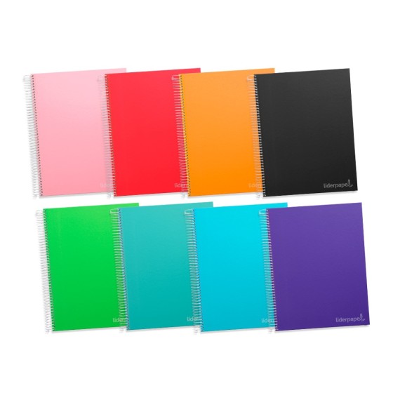 Cuaderno espiral liderpapel a5 micro jolly tapa forrada 140h 75 gr horizontal 5 bandas6 taladros colores surtidos