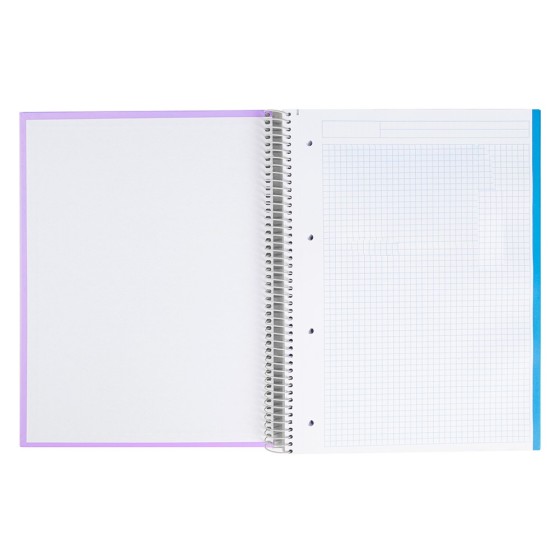 Cuaderno espiral liderpapel a5 micro jolly tapa forrada 140h 75 gr cuadro 5mm 5 bandas6 taladros colores surtidos