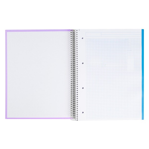Cuaderno espiral liderpapel a5 micro jolly tapa forrada 140h 75 gr cuadro 5mm 5 bandas6 taladros colores surtidos