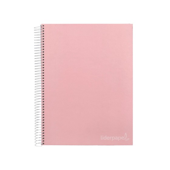 Cuaderno espiral liderpapel a4 micro jolly tapa forrada 140h 75 gr liso 5 bandas 4 taladros colores surtidos