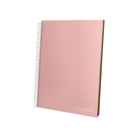 Cuaderno espiral liderpapel a4 micro jolly tapa forrada 140h 75 gr liso 5 bandas 4 taladros colores surtidos