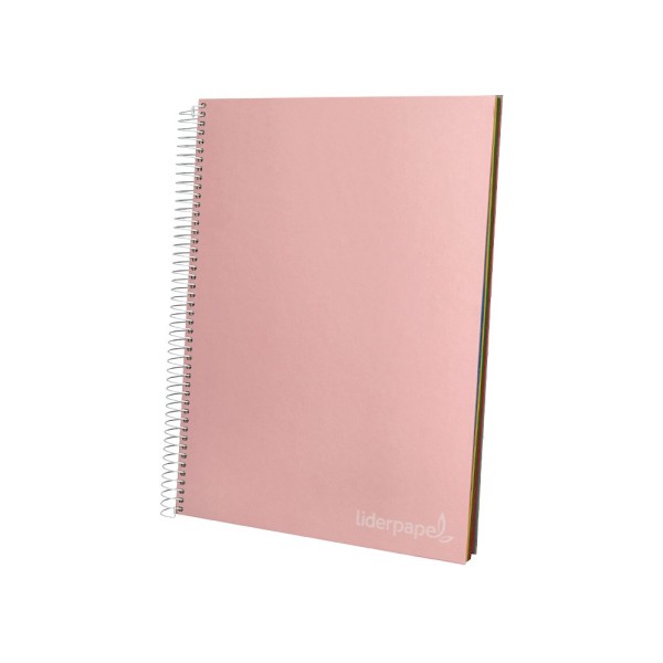 Cuaderno espiral liderpapel a4 micro jolly tapa forrada 140h 75 gr liso 5 bandas 4 taladros colores surtidos