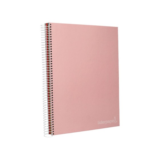 Cuaderno espiral liderpapel a4 micro jolly tapa forrada 140h 75 gr liso 5 bandas 4 taladros colores surtidos