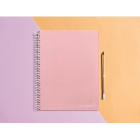 Cuaderno espiral liderpapel a4 micro jolly tapa forrada 140h 75 gr liso 5 bandas 4 taladros colores surtidos