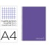 Cuaderno espiral liderpapel a4 micro jolly tapa forrada 140h 75 gr cuadro 5mm 5 bandas 4 taladros color lila