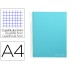Cuaderno espiral liderpapel a4 micro jolly tapa forrada 140h 75 gr cuadro 5mm 5 bandas4 taladros color celeste