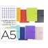 Cuaderno espiral liderpapel a5 crafty tapa forrada 80h 90 gr cuadro 5 mm con margen colores surtidos