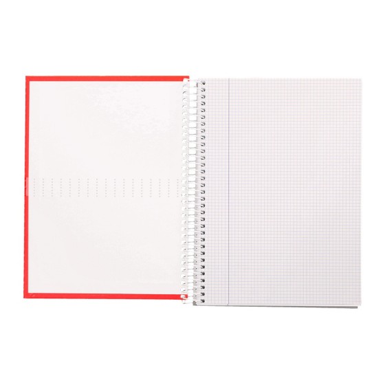 Cuaderno espiral liderpapel a5 crafty tapa forrada 80h 90 gr cuadro 4 mm con margen colores surtidos