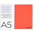 Cuaderno espiral liderpapel a5 micro wonder tapa plastico 120h 90g cuadro 5mm 5 bandas 6 taladros color rojo