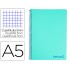 Cuaderno espiral liderpapel a5 micro wonder tapa plastico 120h 90g cuadro 5mm 5 bandas 6 taladros color verde