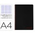 Cuaderno espiral liderpapel a4 wonder tapa plastico 80h 90gr cuadro 4mm con margen color negro