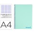Cuaderno espiral liderpapel a4 wonder tapa plastico 80h 90gr cuadro 4mm con margen color verde
