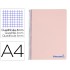 Cuaderno espiral liderpapel a4 wonder tapa plastico 80h 90gr cuadro 4mm con margen color rosa