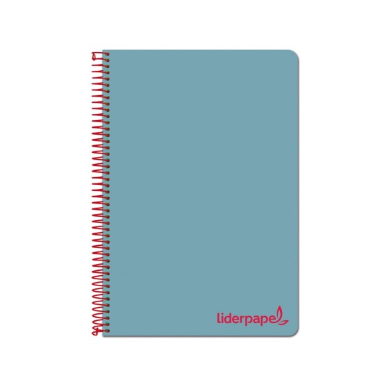 Cuaderno espiral liderpapel a4 wonder tapa plastico 80h 90gr cuadro 4mm con margen color azul