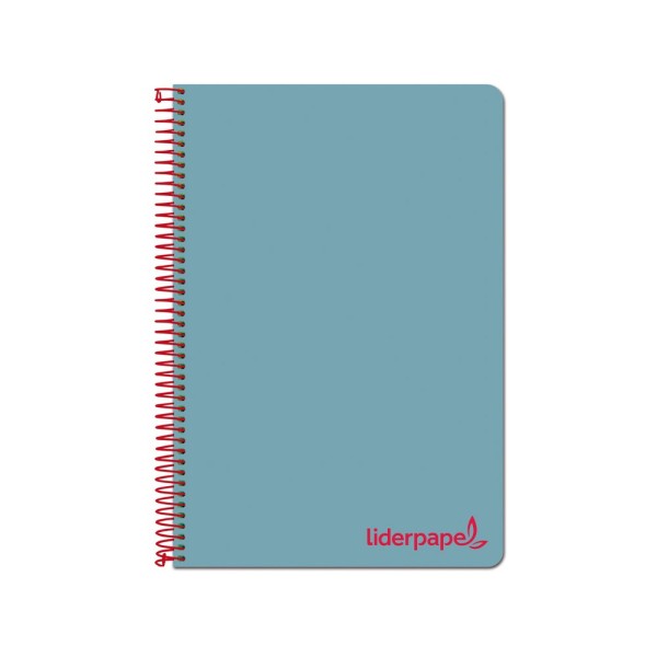 Cuaderno espiral liderpapel a4 wonder tapa plastico 80h 90gr cuadro 4mm con margen color azul