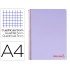 Cuaderno espiral liderpapel a4 micro wonder tapa plastico 120h 90 gr cuadro 5 mm 5 banda4 taladros color lila