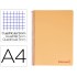 Cuaderno espiral liderpapel a4 micro wonder tapa plastico 120h 90 gr cuadro 5 mm 5 banda4 taladros color naranja
