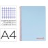Cuaderno espiral liderpapel a4 micro wonder tapa plastico 120h 90 gr cuadro 5 mm 5 banda4 taladros color celeste