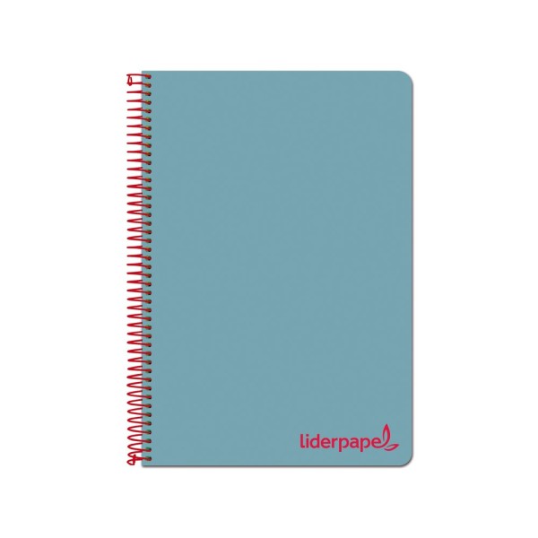 Cuaderno espiral liderpapel a4 micro wonder tapa plastico 120h 90 gr cuadro 5 mm 5 banda4 taladros color celeste