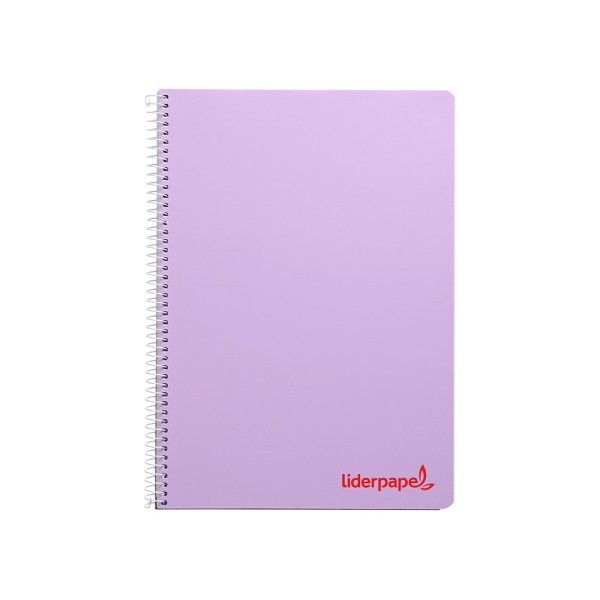 Cuaderno espiral liderpapel a4 wonder tapa plastico 80h 90gr pauta ancha 3,5mm con margen colores surtidos