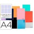 Cuaderno espiral liderpapel a4 wonder tapa plastico 80h 90gr cuadro 4mm con margen colores surtidos