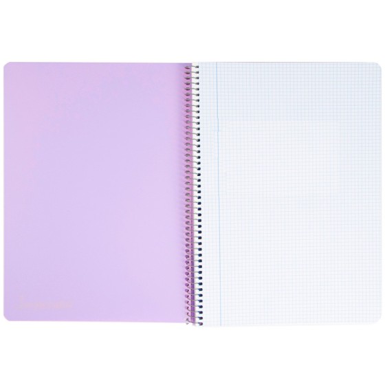 Cuaderno espiral liderpapel a4 wonder tapa plastico 80h 90gr cuadro 4mm con margen colores surtidos