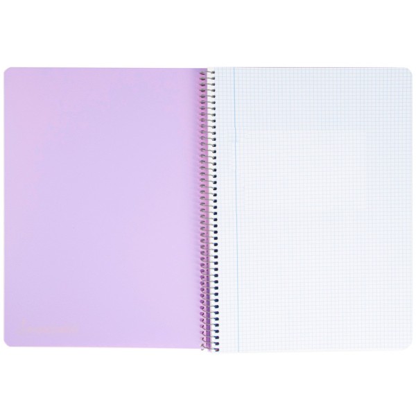 Cuaderno espiral liderpapel a4 wonder tapa plastico 80h 90gr cuadro 4mm con margen colores surtidos