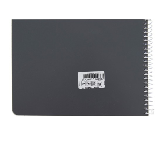 Cuaderno espiral liderpapel a4 wonder tapa plastico 80h 90gr cuadro 4mm con margen colores surtidos