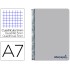 Cuaderno espiral liderpapel a7 micro wonder tapa plastico 100h 90 gr cuadro 5mm 4 bandas color gris