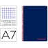 Cuaderno espiral liderpapel a7 micro wonder tapa plastico 100h 90 gr cuadro 5mm 4 bandas color azul marino