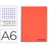Cuaderno espiral liderpapel a6 micro wonder tapa plastico 120h 90 gr cuadro 5mm 4 bandas color rojo