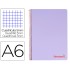 Cuaderno espiral liderpapel a6 micro wonder tapa plastico 120h 90 gr cuadro 5mm 4 bandas color violeta